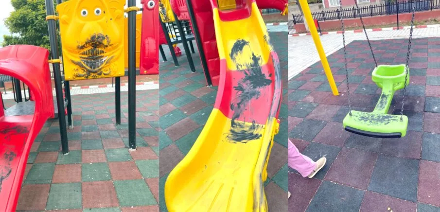 Lalapaşa’da Atatürk Parkı’na zarar verildi