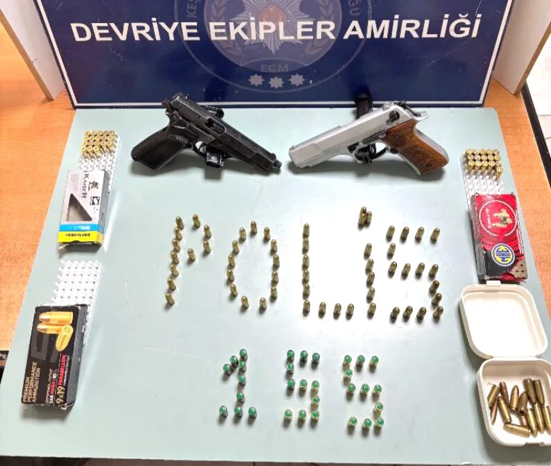 Edirne’de tabanca ve fişekler ele geçirildi