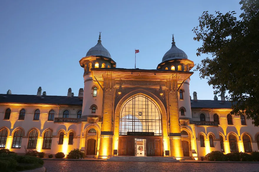 Edirne’nin simge yapılarından tarihi Gar Binası ışıl ışıl oldu