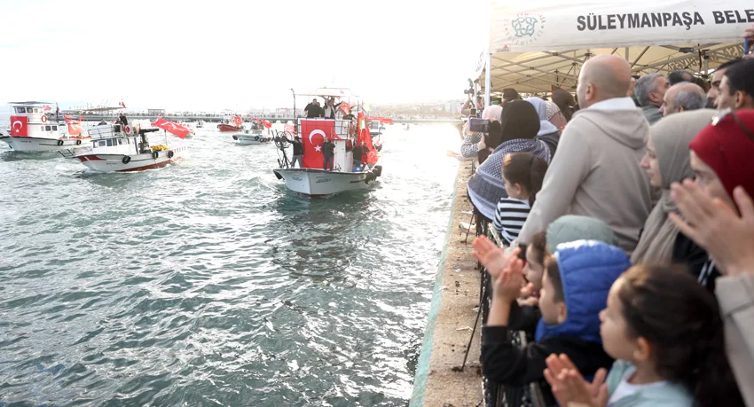 Tekirdağ’da Küresel Sumud Filosu’na destek etkinliği düzenlendi
