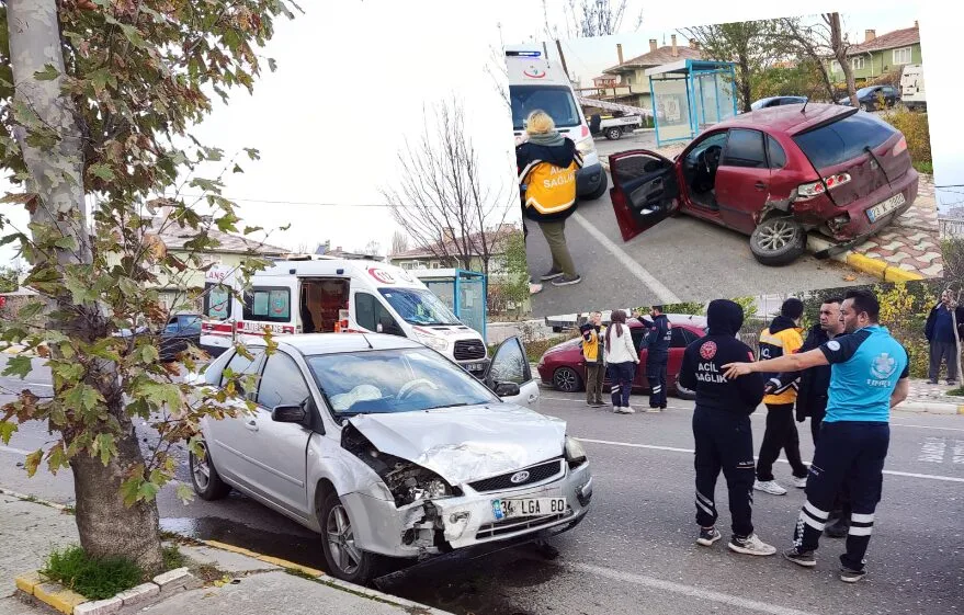 Kırklareli’nde iki otomobilin çarpıştığı kazada 3 kişi yaralandı