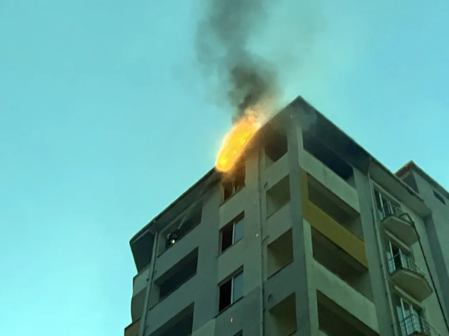 Edirne’de 9. kattaki inşaatta yangın paniği