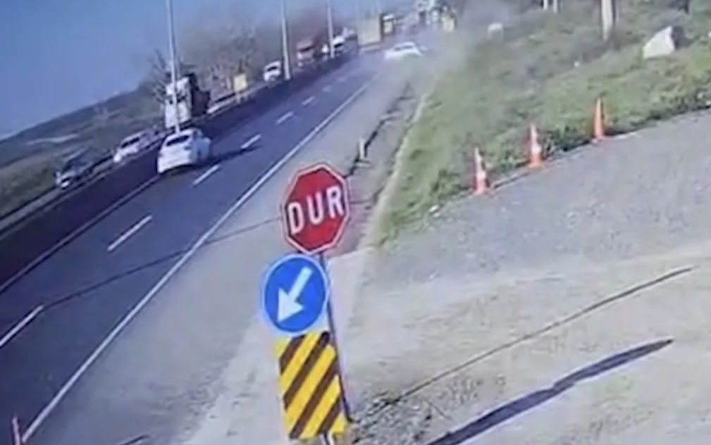 Tekirdağ’da 5 kişinin yaralandığı kaza kamerada