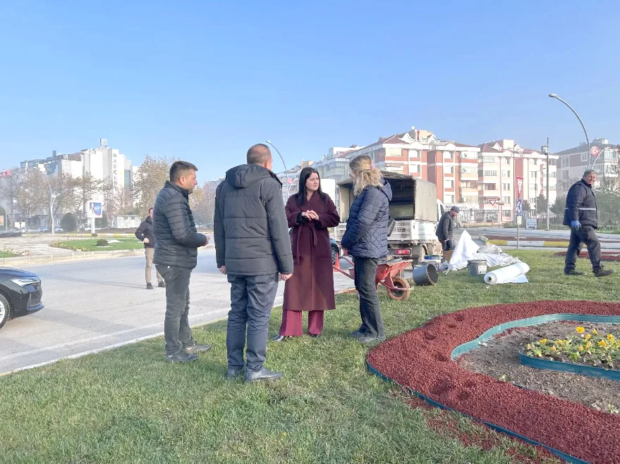 Edirne’nin giriş noktasında peyzaj çalışmaları sürüyor