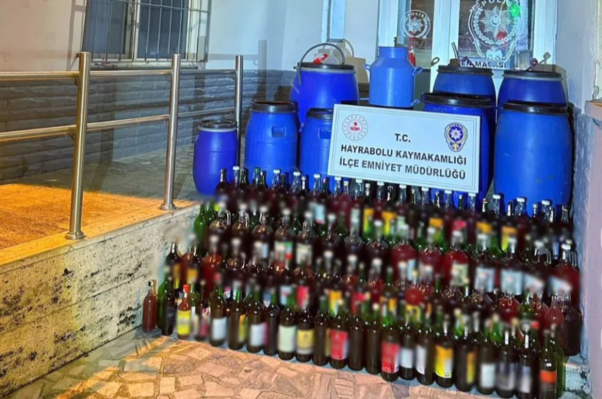 Tekirdağ’da 665 litre sahte içki ele geçirildi