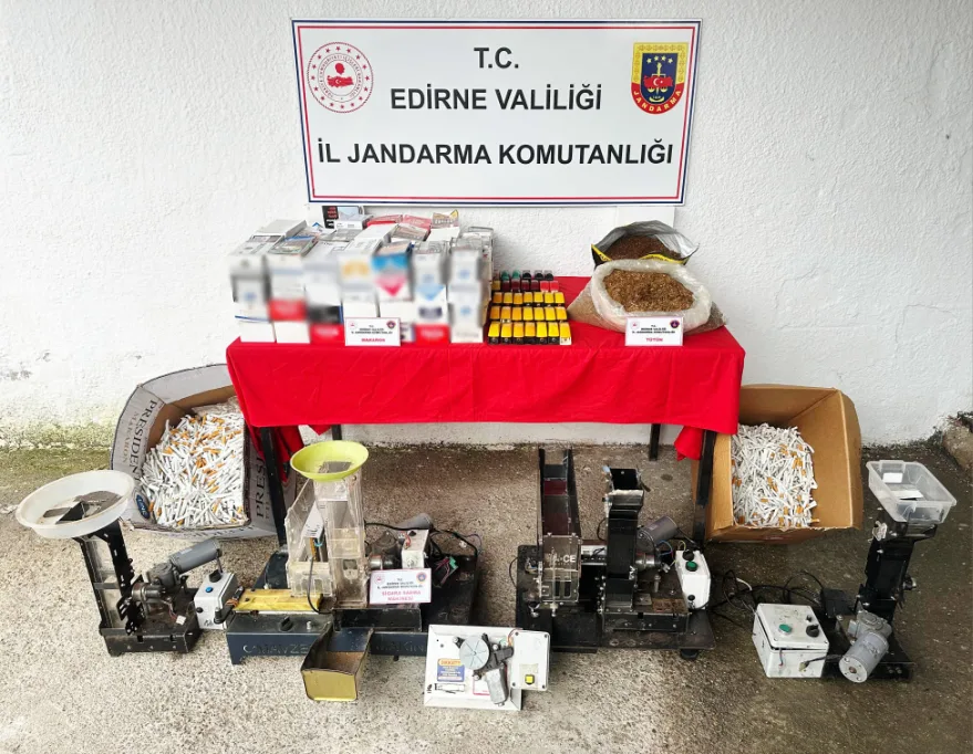 Edirne’de 26 bin 600 makaron ele geçirildi