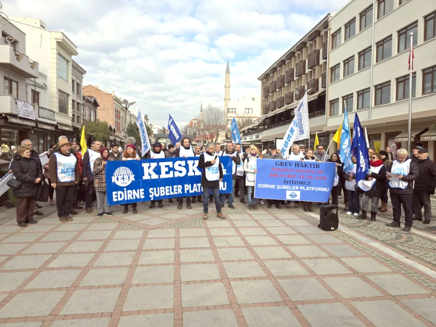 KESK Edirne Şubeler Platformu iş bıraktı