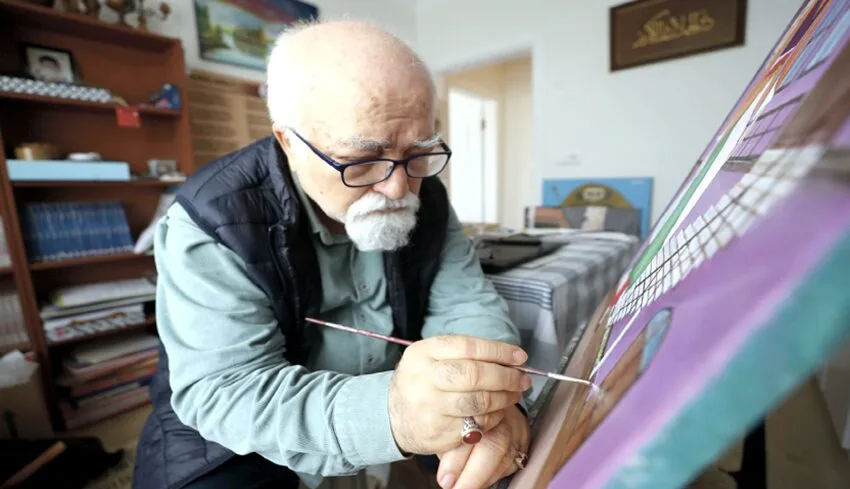 Türk gölge oyunu karakterlerini tuvale yansıtıyor