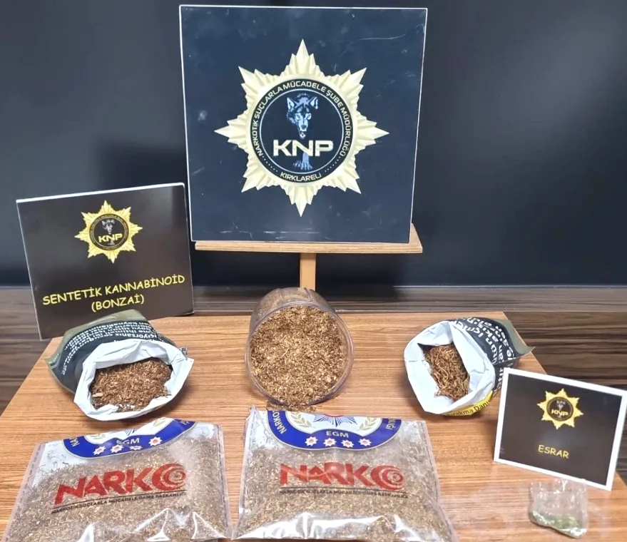 Kırklareli’nde uyuşturucuya 2 tutuklama