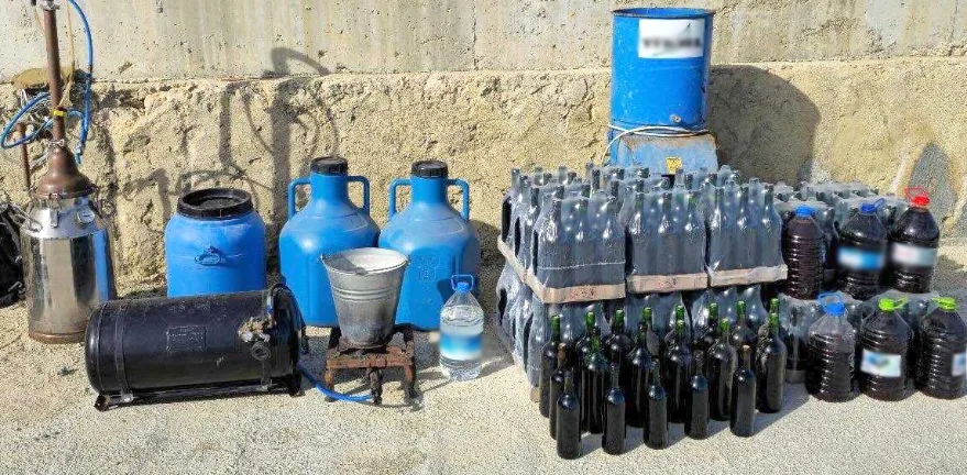 Tekirdağ’da 425 litre sahte içki ele geçirildi