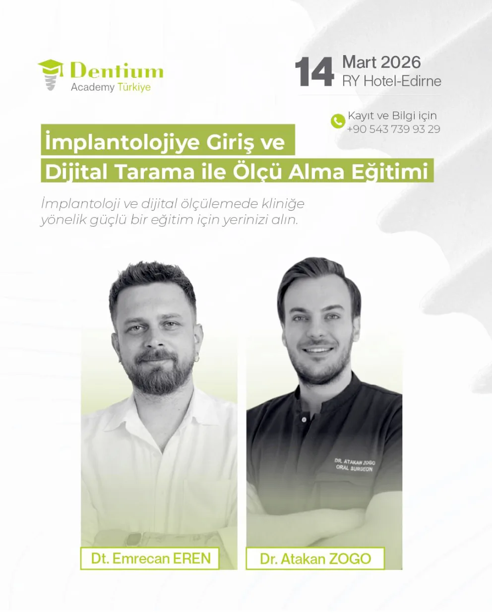 Dr. Zogo ve Dt. Eren’den diş hekimliği öğrencilerine vizyon eğitimi