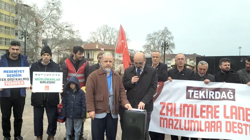 Tekirdağ’da İsrail’in Gazze’ye yönelik saldırıları protesto edildi