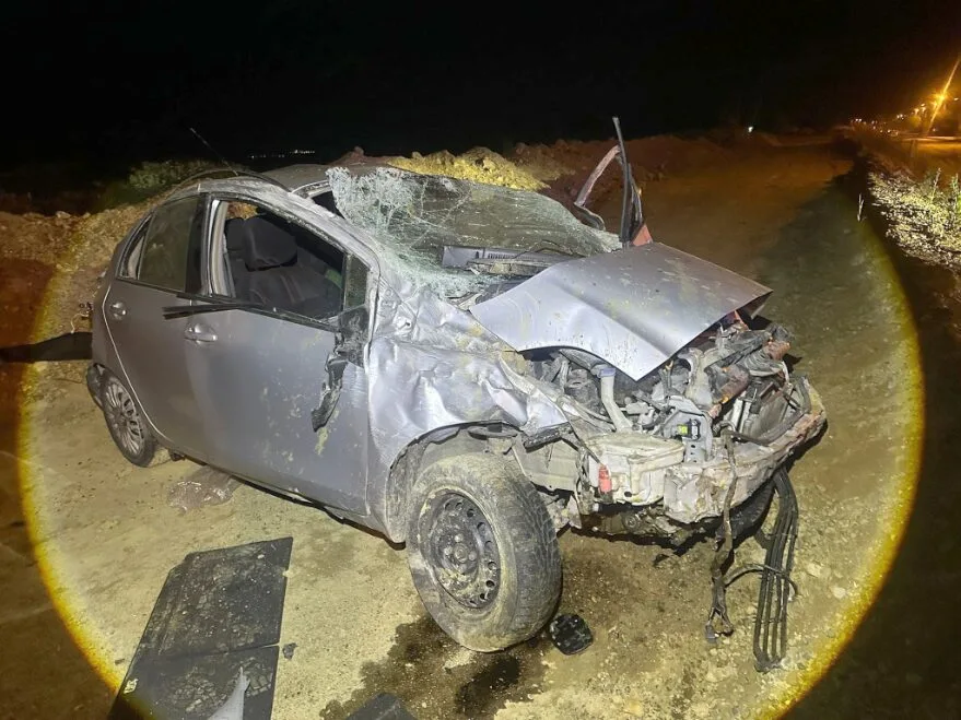 Edirne’de takla atan otomobildeki 2 kişi yaralandı