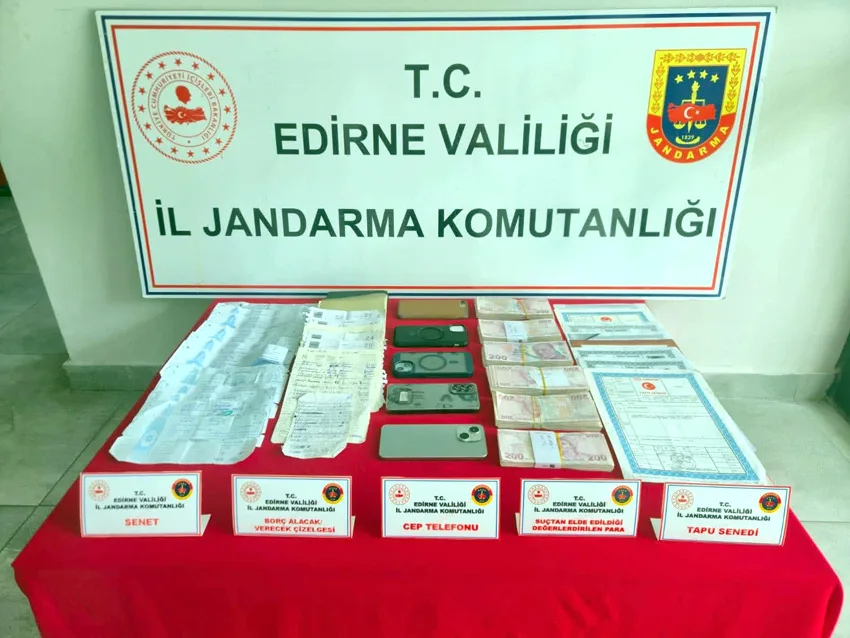 Edirne’de tefecilik operasyonunda 6 zanlı tutuklandı