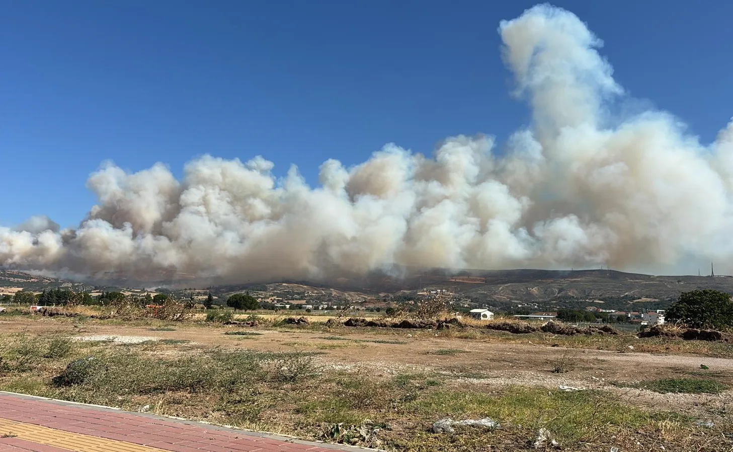 Çanakkale merkezde orman yangını çıktı