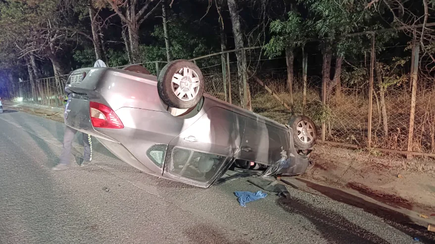 Tekirdağ’da takla atan otomobilin sürücüsü yaralandı