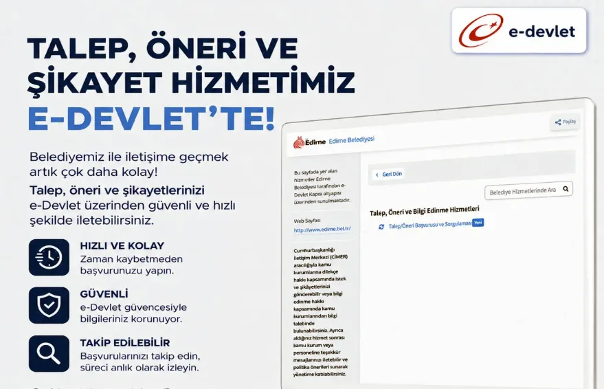 Vatandaşın sesi e-Devlet üzerinden belediyeye ulaşacak