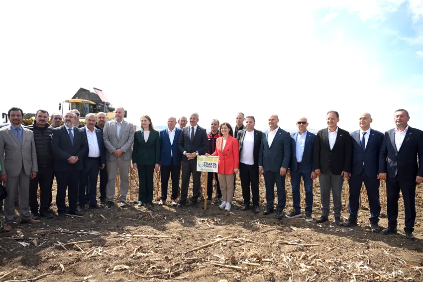 Edirne’de yerli hibrit ayçiçeğinin hasadı yapıldı